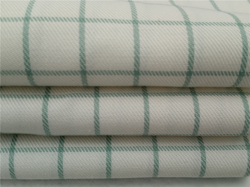 全棉防水格子布，防水整理面料